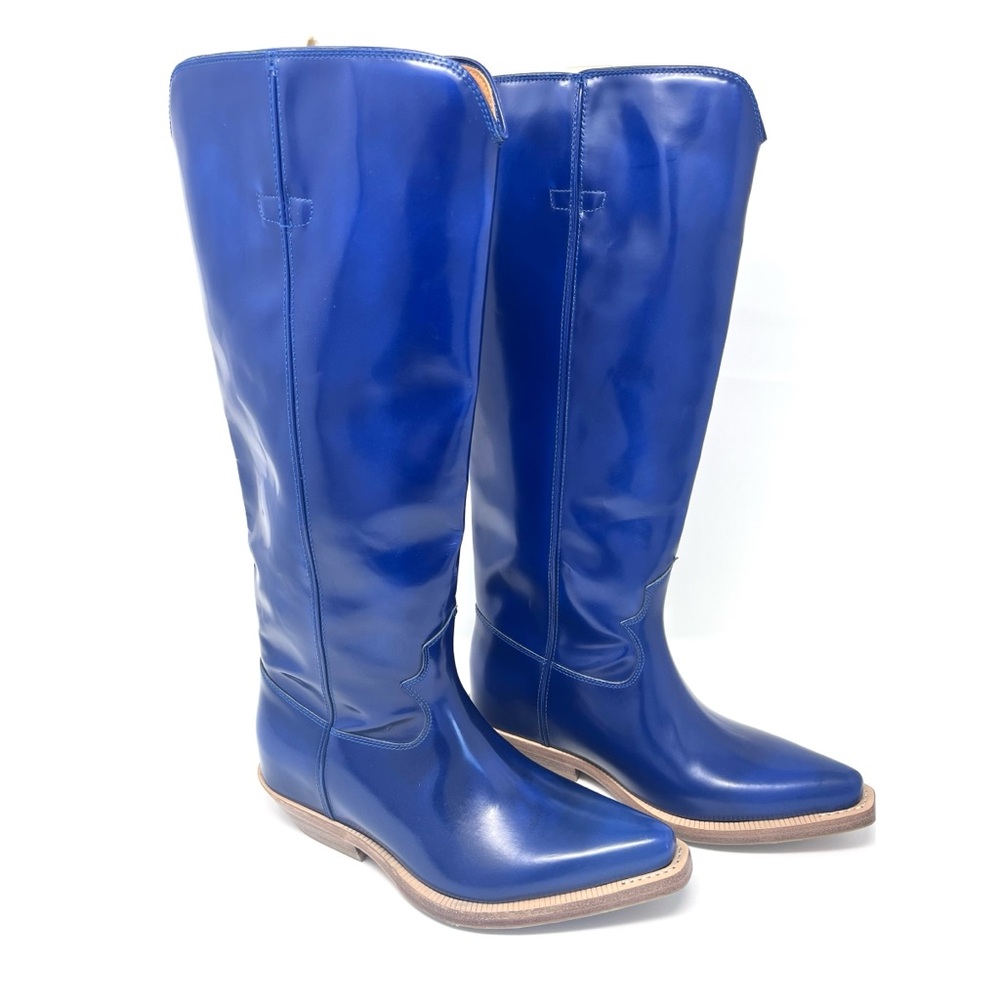CHLOÉ Nellie Tall Western Boots Majestic Blue Sz 6/EU36 Festival Runway BrandNEW - Picture 4 of 15